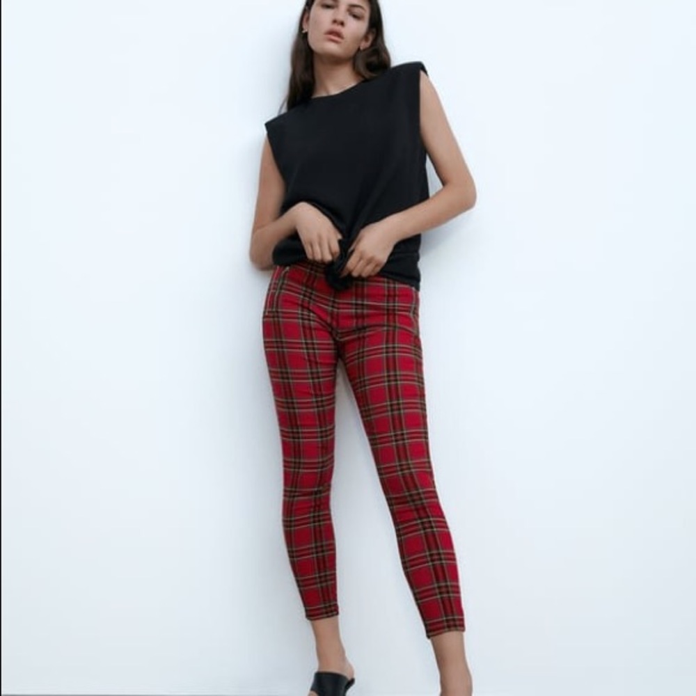 Zara checkered plaid leggings/pants